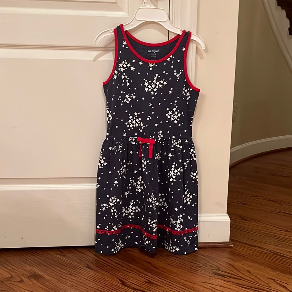 Kids summer sun dress, colors, red, white, blue, from Cat&Jack, size: L 10/12